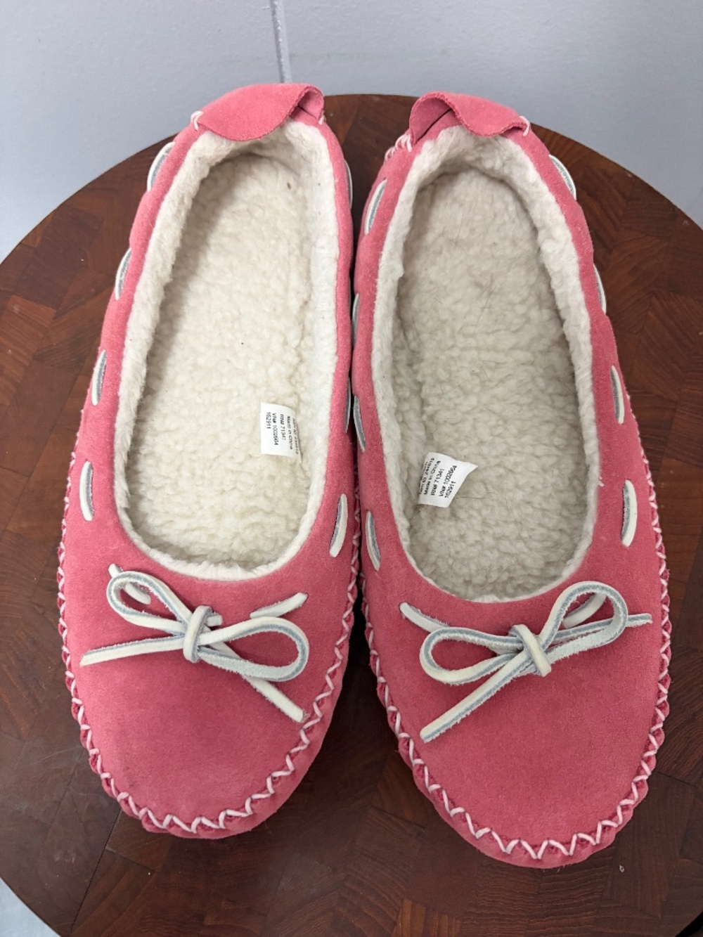 L.L. Bean Hearthside Suede Moccasin Slippers Women's Size 8
